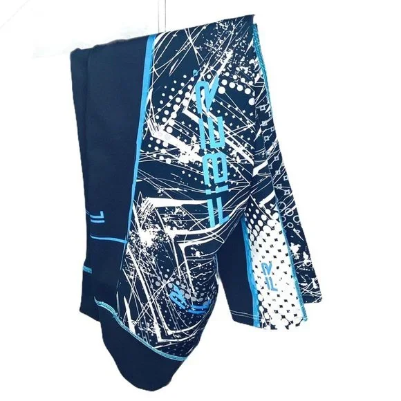 Fiber Colombiana Leggings Compression Slimming One Size Black and Blue EUC - Picture 6 of 14